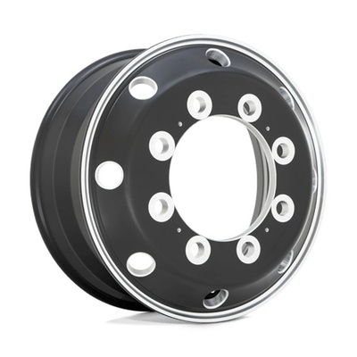 ATX AO404 Journey  Wheel, 22.5x9 with 10 on 11.25 Bolt Pattern - Glossy Black With Polished Lip - Front And Rear Inner - AO40422910302H